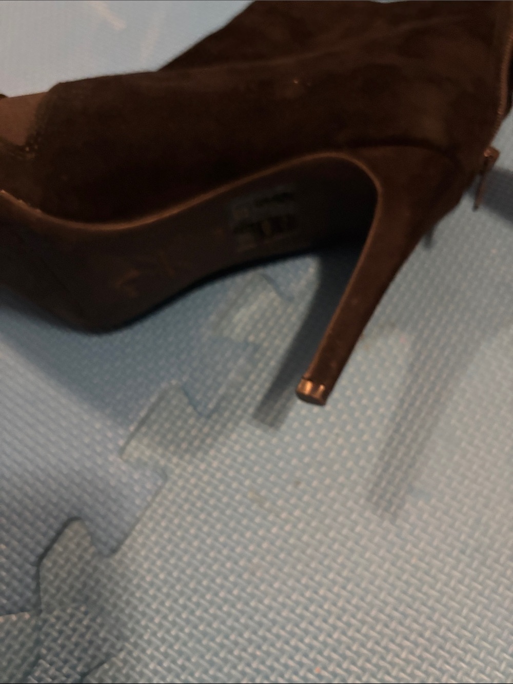 Nine West Black Suede Pointed-Toe Stiletto Ankle Boots - Picture 5 of 5